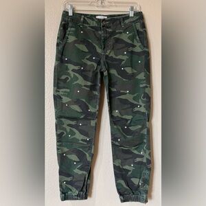 Sundry Stars Camo Zip Jogger Pants Fern Green Ankle Zip Size 26